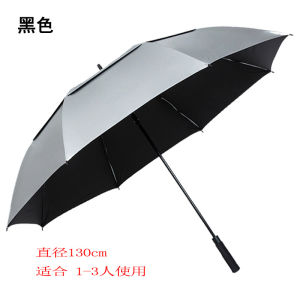 ขนาดใหญ่พิเศษ 40 นิ้ว 180 ซมยาวร่มกอล์ฟสำหรับชายกลางแจ้งป้องกันแสงแดดไทเทเนียมซิลเวอร์เจล ม่านบังแดด 2 ชั้น