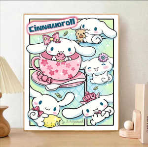 Diamond Painting Cartoon Cinnamon Dog Full Drill Cross Stitch Handmade Stick Diamond Living Room Childrens Room Bedroom Decor