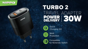 Hippo Adaptor Turbo 2 PD 30W Quick Fast Charging 3.0 Travel Adapter Charger type C Power Delivery QC Dual Port Output USB A USB C