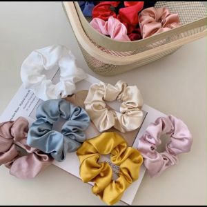 IKAT RAMBUT WANITA KOREA KUNCIRAN RAMBUT PEREMPUAN AKSESORIS RAMBUT POLOS SATIN SCRUNCHIE AK52 ZIORRA