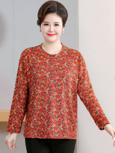 Áo Thun Dài Tay Co Giãn Cỡ Lớn Cho Phụ Nữ Trung Niên Và Cao Tuổi Mùa Thu Đông Thường Ngày Thoải Mái Thoáng Khí Áo Chui Đầu Cổ Tròn