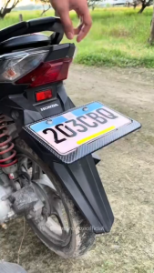 Motorcycle Plate Cover Aluminium Alloy License Plate Covers New LTO Plate Size Carbon 255mm x 165mm Durable & Strong