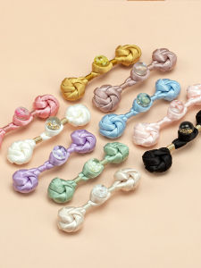 กระดุมปักลายดอกไม้โมโนโลธอุปกรณ์เย็บปักผ้า DIY สไตล์จีนโบราณ เครื่องประดับตกแต่งกระดุมสานมือ