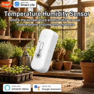 Tuya Temperature and Humidity Sensor WiFi and Bluetooth Connectivity Monitors Temperature Changes Ideal for Smart Homes