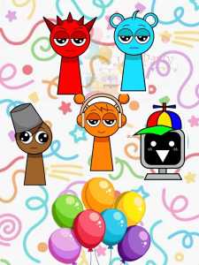JomParty Foil Balloon Sprunki Music Game Character Colorful Fun Party Belon Pesta Hari Jadi Karakter Game Popular