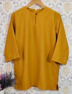 Mens Short Kurta – Navy | Stylish Breezy & Elegant with 3/4 Sleeves & Side Pocket – Perfect for Any Occasion.