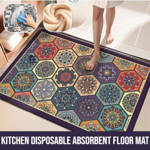 Kitchen Disposable Absorbent Floor Mat No Wash Absorb Water Floor Mat Nonslip Doormat Floor Mats Easy Cleaning