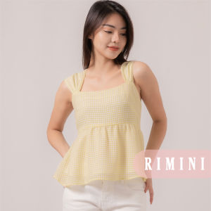 RIMINI - Atasan Cewe Crop Top Summer Kotak-Kotak S-XL - Kanaya Top 82409