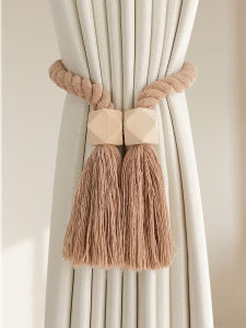 MONLEYTA | German Original Wood Curtain Tie Backs Magnetic Storage Ring Decorative Tassel Bunting Rope Binding Strap Modern Minimalist Style