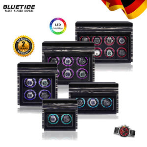 BLUETIDE Automatic Watch Winder Automatic Watch Box 2/3/4 6/8 Slots Deluxe Watch Storage Display Box Intelligent Science Winder Ultra Silent Motor + Touch Screen + Multi Mode Adjustment Watch Winder Box