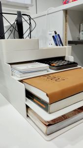 Locaupin Desk Organizer Space Saver Study Table File Storage Box Office Table Desk Accessories Caddy Racks For Student