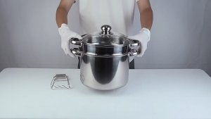 3in1 Multifunctional Stainless Steel Cooking Pot for Steaming and Deep Fried with Draining Basket