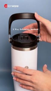 Elianware 890ML 304 Stainless Steel Straw Tumbler Outdoor Flask Travel Mug