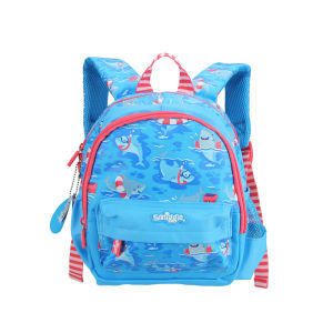 Australia Smiggle Original Childrens Schoolbag Boys Backpack Red Blue Cartoon Diving Shark Cool 11 Inch 1-3 Years Old Kids Bags