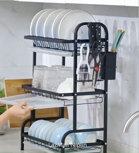 Nipiin 2/3 Layer Dish Drain Rack Dish Chopstick Drying Rack Kitchen Countertop Storage Rack Plate Dish Storage Rack Kitchen Cutlery Rack