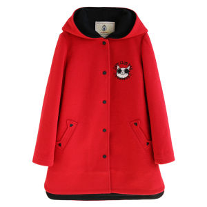 Thickened Woolen Coat Red Christmas New Year Adolescent High School Student Winter Jacket Sweet Style College Girl Coat