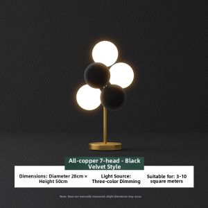 ZHENMEIJU | Creative Nodic Style Velvet Ball Table Lamp Grape Acrylic
