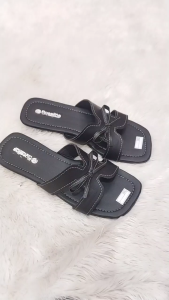 EVENCIO || Sandal Wanita Sandal Flat Terlaris Dan Termurah Wanita NR01 - HITAM