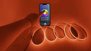 Tuya Zigbee 3.0 High Density Flexible COB RGBCCT Tape DC24V 6Pin 840led/m Led Strip Light Smart Control for Alexa Smartthings