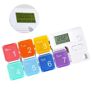 Weekly Pill Organizer 2 Times A Day with Timer Reminder Alarm Am Pm Daily Travel Pill Case 7 Day Medication Organizer Box
