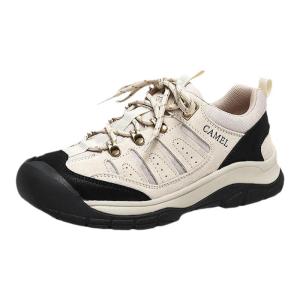 รองเท้าลำลองผู้หญิง Camel ฤดูใบไม้ร่วง 2024 รองเท้าเดินป่าแบบลำลองสำหรับกลางแจ้ง พื้นหนา เพิ่มความสูง รองเท้าทำงาน รองเท้าเดินป่ากลางแจ้ง