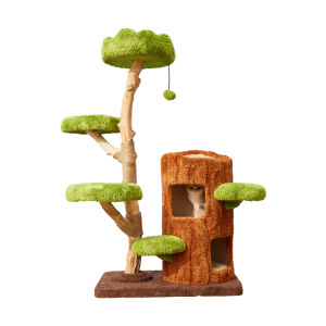 Cmisstree | Large Solid Wood Space-Saving Warm Cat Tower with Jumping Platform