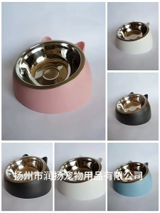 Stainless Steel Pet Bowl Large Capacity Non Slip Elevated Feeder Anti Spill Cat Dog Food Water Dish Bekas Makan Kucing