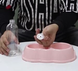 Pet Bowl 2-in-1 Feeder Cat Dog Bowl Bottled Automatic Drinking Water Food Bowl