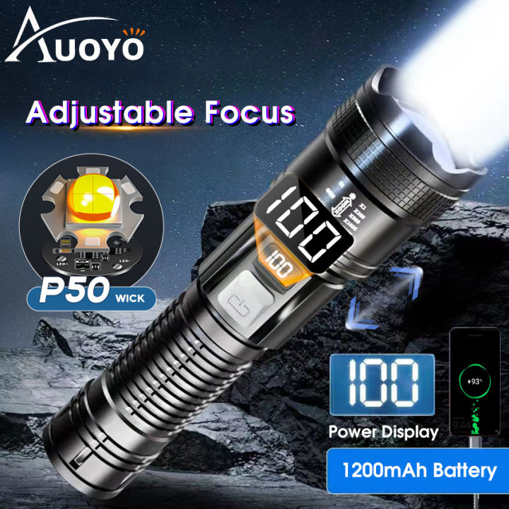 Auoyo đèn phin siêu sáng led flashlight pin trâu Đèn pin ngoài trời ánh ...