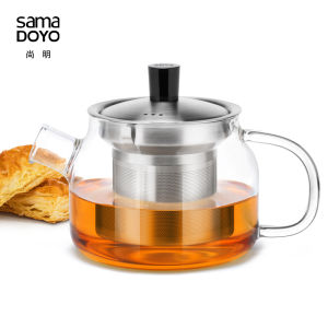 Shangming Glass Little Teapot Thickened Heat Resistant Kung Fu Tea Teaware Stainless Steel Liner Filter Puer Tea Teapot Household