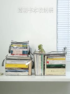 กระเป๋าเก็บหนังสือ กระเป๋าเก็บของแบบใส กันฝุ่น วางซ้อนกันได้ มีซิป กันฝุ่น สําหรับนักเรียน มัลติฟังก์ชั่น