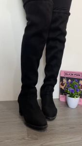 PINKEY P073 Sepatu Boots Panjang Selutut Winter Musim Dingin Shoe Sepatu Tinggi Wanita