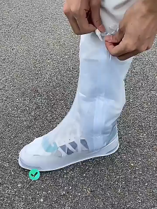 Shoe Cover Waterproof Anti-slip Reusable Rain Shoe Cover Kasut Hujan Soft Latex Elastic Motorcycle Rain Boot