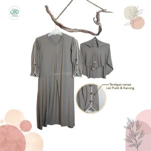 Gamis Anak Perempuan Mecca Abaya Set Hijab Usia 4-10 Tahun Bahan Jersey Premium Trendy Kekinian