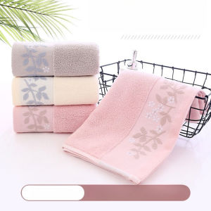 3pcs High Count Cotton Soft Facial Towel Simple Jacquard Edge Water Absorbent Wash Resistant Towel For Home Dorm Daily Use