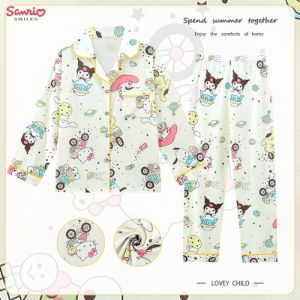 ZEEMIN Christmas Halloween Sanrio Children Clothes Hello Kitty Cinnamoroll Childrens Pajamas Pochacco Cute Casual  Anime Long Sleeved Mother Kid Pyjamas