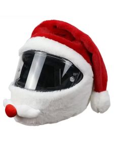 Funny Christmas Hat Motorcycle Helmet Cover Santa Claus Cycling Helmet Hood Merry Christmas Revels Decoration Hat Cartoon Cap