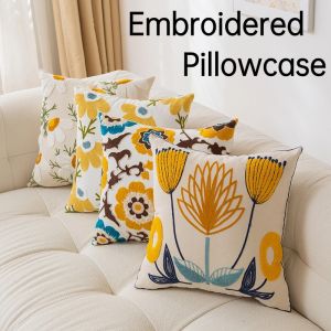 Cotton Canvas & Wildflower Towel Embroidered Pillow Cases: A Guide to Enhancing Your Living Room