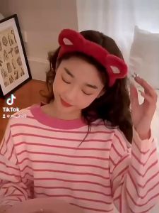 Cài Tóc Hình Tai Gấu Dâu Bằng Lông Thời Trang dễ thương