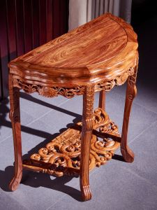 Rosewood Half round Table Console Chinese Style Rosewood Pterocarpus Erinaceus Poir. All Solid Wood Furniture Modern Altar Wall Table