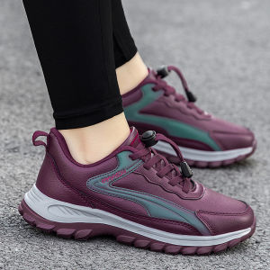Lightweight Comfortable Womens Sports Shoes Anti-slip Waterproof Soft Bottom Mom Shoes Casual round Toe Elastic Closure