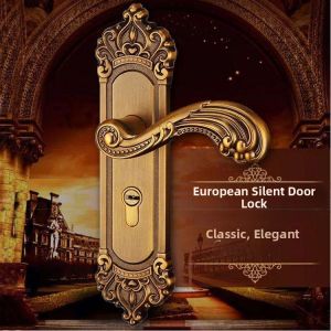 European Quiet Indoor Door Lock Yellow Bronze