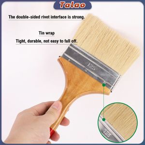 Paint Brush Soft Bristle Painting Brushes for Oil-Based Penholder Acrylic Art Wooden Handle Brush 1" 2" 3" 4"