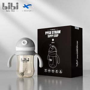 Bibi BabyBox PPSU Straw Water Cup Anti-Spill Durable Childrens Outing Baby Straw Bottle Nursery Kids Learning to Drink Cup