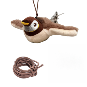 Interactive Cat Toy Flapping Bird (No Flying) Rechargeable Simulation Bird Cat Toys Touch Activated Fluffy Plush Toys for Cats