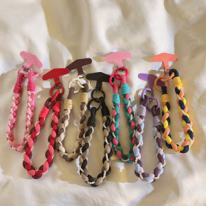 Creative Colorful Woven Pearl Bracelet Womens Style Camera Phone Case DIY Trendy Portable Pendant Chain Small Fragrance Style