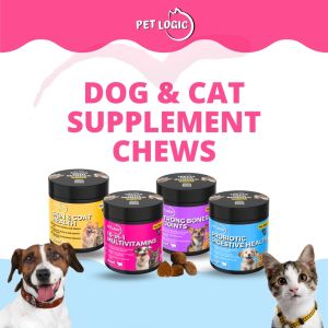 Pet Logic Overall Health 4 Jar Bundle Dog & Cat Treats Supplement Snack : Dog Probiotics Dog Multivitamins Dog Supplements Appetite Booster for Dogs Puppy Food Adult Dog Food for Happy Tummy Pro Immune System Silky Fur Jolly Joints .