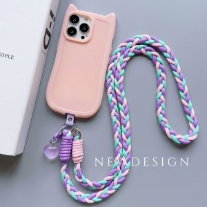 Mobile Phone Lanyard Fashion Creative Colorful Braided Crossbody Strap Universal Anti-Loss Durable Shoulder Rope Pendant