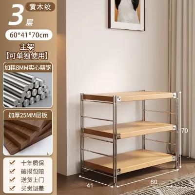Office Partition Solid Wood Bookshelf Free-Standing Display Shelf Simple Storage Rack Multi-Layer Organizer for Living Room