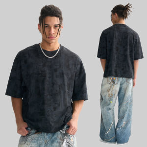 Áo Thun Nam Cổ Tròn Cotton Nguyên Chất Five Men Dáng Rộng Tay Ngắn Phong Cách Denim Thời Trang Thường Ngày Cho Nam